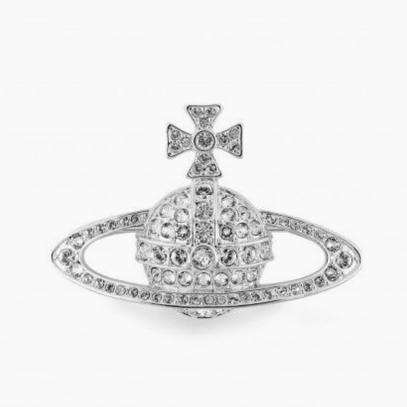 VIVIENNE WESTWOOD BAS RELIEF CRYSTAL ORB BROOCH | PIN - Picture 2 of 11